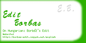 edit borbas business card